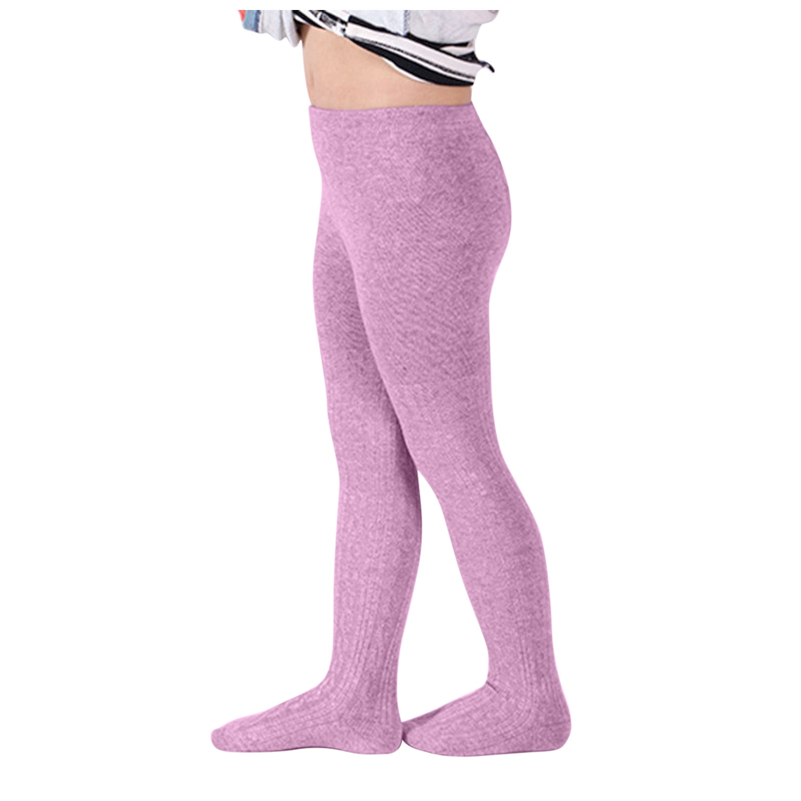 Odeerbi Kids Leggings Baby Tights Children's Pantyhose Spring Autumn Wear  Thick White Cotton Bottoming Socks Leggings Purple 