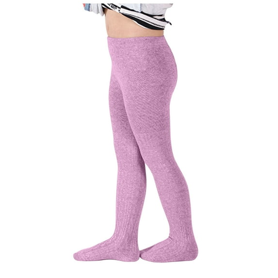 Odeerbi Kids Leggings Baby Tights Children's Pantyhose Spring Autumn Wear Thick White Cotton Bottoming Socks Leggings Purple
