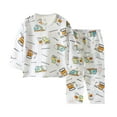 thumbnail image 1 of Odeerbi Kids Pajamas Toddler Boys Girls Pajamas Baby Summer 2025 Casual Long Sleeve Loungewear Thin Air-conditioned Home Clothing Two Piece Set Orange, 1 of 4
