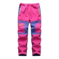 thumbnail image 1 of Odeerbi Kids Pants Boys Girls 2025 Fashion Plush Solid Color Keep Warm Windproof Water Proof Outdoor Hiking Ski Pants Blue, 1 of 9