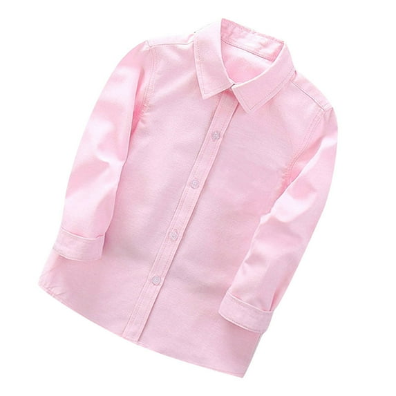 Odeerbi Kids Shirts Toddler Boys Long Sleeve Dress Shirt Gentleman's School Uniform Shirt 2025 Fashion Long Sleeve Solid Color Shirt Black