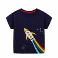 thumbnail image 1 of Odeerbi Kids T-Shirts Toddler Boys Novelty Luminous T-Shirts Cartoon Tops Baby Clothes 2025 Fashion Printed Round Neck Short Sleeve T-shirt Navy, 1 of 8