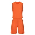 thumbnail image 1 of Odeerbi Kids Teen Boys Basketball Uniform Set Quick Dry Solid Color Tank Tops Shorts Breathable Athletic Sportswear for 4-13 Years, 1 of 5