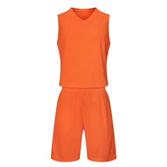 Odeerbi Kids Teen Boys Basketball Uniform Set Quick Dry Solid Color Tank Tops Shorts Breathable Athletic Sportswear for 4-13 Years