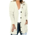 thumbnail image 1 of Odeerbi Knit Long Cardigan Sweaters For Women Winter Solid Color Sweaters Open Front Chunky Sweaters With Pocket Long Sleeve Button Outerwear Coats Casual Outfits Beige, 1 of 1