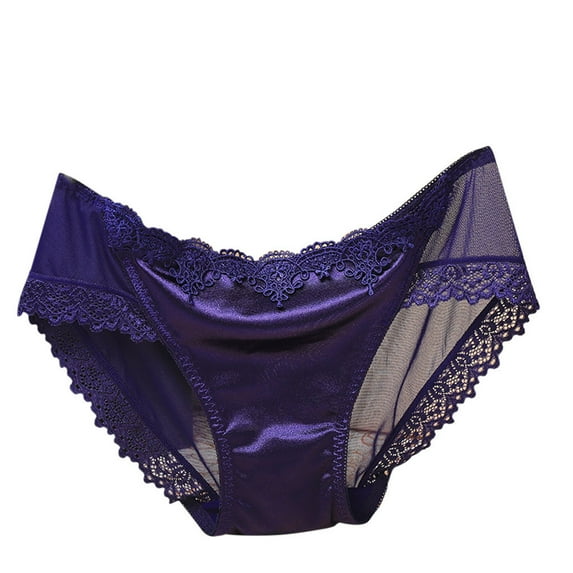 Odeerbi Lace Underwear for Women 2025 Sexy Open Thong Panties G-Pants Lingerie Pajamas Blue