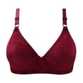 thumbnail image 1 of Odeerbi Lounge Bras for Women 2025 No Underwire Push Up Comfortable Lace Breathable Underwear Burgundy, 1 of 9