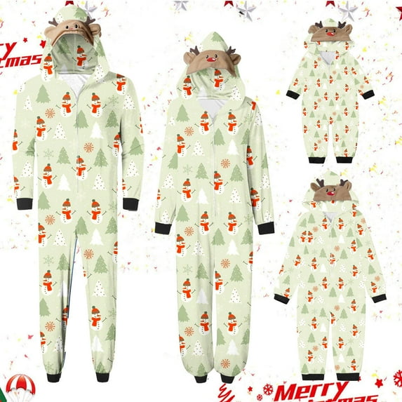 Odeerbi Matching Family Christmas Pajamas Sets Baby Romper Jumpsuits 2024 Fashion Xmas Print Family Jammies European And American Parent-Child Suit Loungewear Sleepwear for Baby
