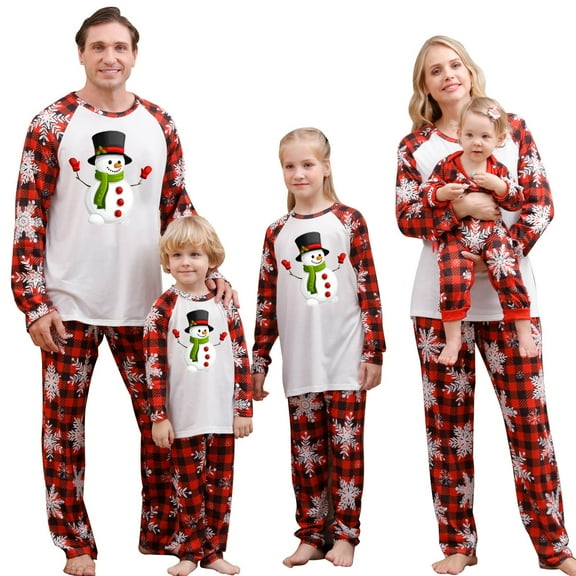 Odeerbi Matching Family Christmas Pajamas Sets with Dog Milk Fiber Sleepwear Parent-Child Warm Xmas Printed Home Wear Set Two-piece Jammies Set Loungewear for Dog