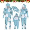 thumbnail image 1 of Odeerbi Matching Family Christmas Pajamas Sets Hooded Onesie Sleepwear Womens Cute Xmas Stripe Print 2025 Long Sleeve Plush Jumpsuit Parent-Child Loungewear Sleepwear Jammies for Mom, 1 of 5