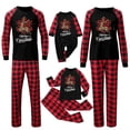 thumbnail image 1 of Odeerbi Matching Family Christmas Pajamas Sets Plaid Sleepwear Parent-Child Xmas Patchwork Plaid Printed Homewear Suits Round Neck 2024 Long Sleeve Two-piece Jammies Sets Loungewear for Dad, 1 of 5