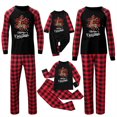 thumbnail image 1 of Odeerbi Matching Family Christmas Pajamas Sets Plaid Sleepwear Parent-Child Xmas Patchwork Plaid Printed Homewear Suits Round Neck 2024 Long Sleeve Two-piece Jammies Sets Loungewear for Mom, 1 of 5