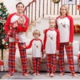 thumbnail image 1 of Odeerbi Matching Family Christmas Pajamas Sets Xmas Family Home Wear Sets 2025 Casual Printed Top with Bottom Outfits Loungewear Sleepwear Jammies for Kids, 1 of 7