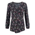 thumbnail image 1 of Odeerbi Maternity Ladies Shirts Blouses Breastfeeding Trendy Flowers Leaf Print 2025 Long Sleeve Clothe Top Red, 1 of 4