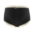 thumbnail image 1 of Odeerbi Maternity Underwear Ladies Comfortable Prenatal Solid Color Large Size Short High Waist Lace Abdominal Briefs Black, 1 of 5