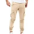 thumbnail image 1 of Odeerbi Men's 2025 Casual Cargo Pants Lace Up Retractable Leggings with Pocket Full Length Pants Khaki, 1 of 7