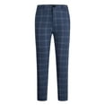 thumbnail image 1 of Odeerbi Men's 2025 Casual Plaid Pants Fashion Pencil Pants Button Zipper Closure Trousers Navy, 1 of 4