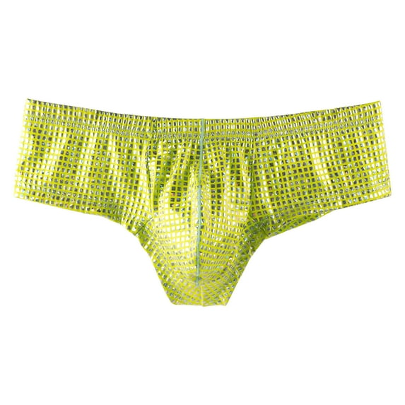 Odeerbi Mens Boxer Briefs Valentine's Day 2025 Casual Fashion Solid Sexy Underwear Low Waist Breathable Briefs Yellow