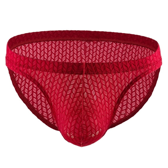 Odeerbi Mens Lace Pouch Underwear Jockstrap Underwear Valentine's Day 2025 Casual Fashion Solid Sexy Underwear Thong Buttock Lift Breathable Briefs Burgundy