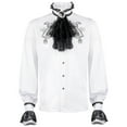 thumbnail image 1 of Odeerbi Mens Pirate Shirt Steampunk Gothic Ruffled Shirt Renaissance Medieval Shirt Stand Collar Court Pleated Shirt Red, 1 of 8