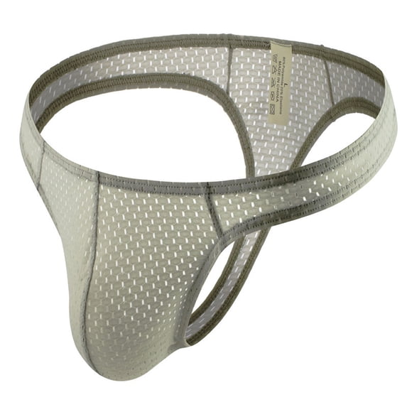 Odeerbi Mens Sexy Thong Underwear 2025 Fashion Breathable Ring Panties Nylon Mesh Cool Comfortable Green