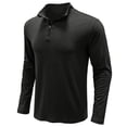 thumbnail image 1 of Odeerbi Mens Shirts Long Sleeve Shirts Stand Collar Zipper Pullover Solid Bottoming Top White, 1 of 6
