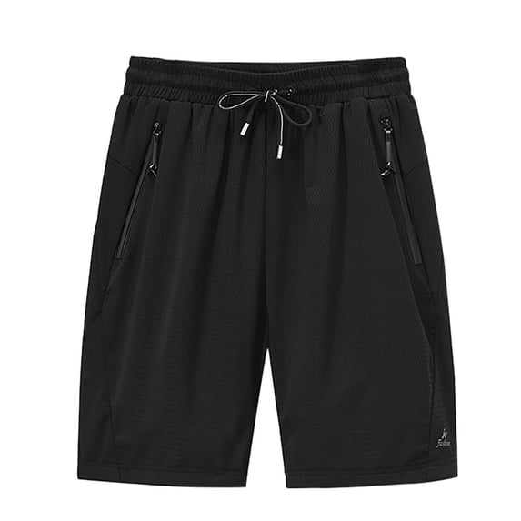 Odeerbi Mens Shorts Workout Shorts Solid Color Breathable Mesh Quick Dry Elastic Leisure Sports Beach Pants Dark Blue