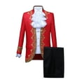 thumbnail image 1 of Odeerbi Mens Steampunk Tailcoat Gothic Medieval Gold Embroidery Jacket Tuxedo Coat Frock Uniform European Court Performances Prince Uniforms Coat Red, 1 of 9