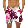thumbnail image 1 of Odeerbi Mens Swim Trunks Hawaiian Tropical Print Bord Shorts Summer Beach Swimming Trunks Loose Beach Shorts with Pocket Swimming Pants Burgundy, 1 of 6