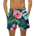 thumbnail image 1 of Odeerbi Mens Swim Trunks Hawaiian Tropical Print Bord Shorts Summer Beach Swimming Trunks Loose Beach Shorts with Pocket Swimming Pants Green, 1 of 6