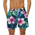 thumbnail image 1 of Odeerbi Mens Swim Trunks Hawaiian Tropical Print Bord Shorts Summer Beach Swimming Trunks Loose Beach Shorts with Pocket Swimming Pants Green, 1 of 6