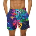 thumbnail image 1 of Odeerbi Mens Swim Trunks Hawaiian Tropical Print Bord Shorts Summer Beach Swimming Trunks Loose Beach Shorts with Pocket Swimming Pants Purple, 1 of 6