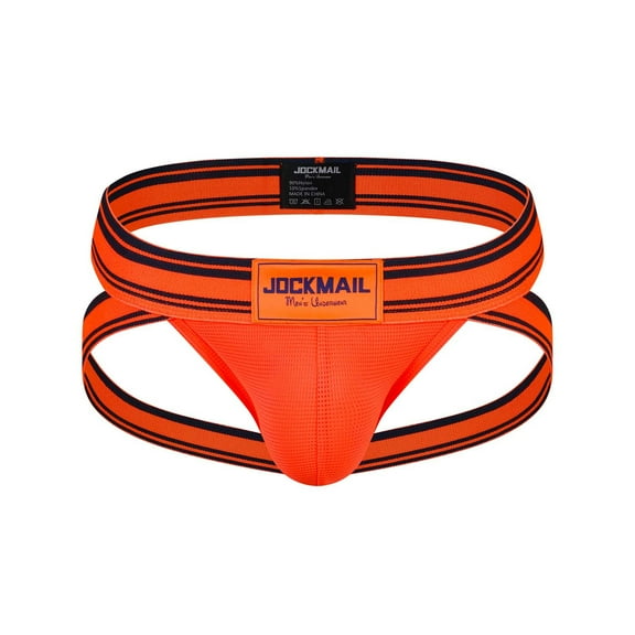 Odeerbi Mens Thong Jockstrap Underwear Valentine's Day 2025 Casual Fashion Patchwork Sexy Underwear Thong Buttock Lift Breathable Briefs Orange