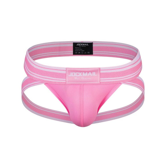 Odeerbi Mens Thong Jockstrap Underwear Valentine's Day 2025 Casual Fashion Patchwork Sexy Underwear Thong Buttock Lift Breathable Briefs Pink