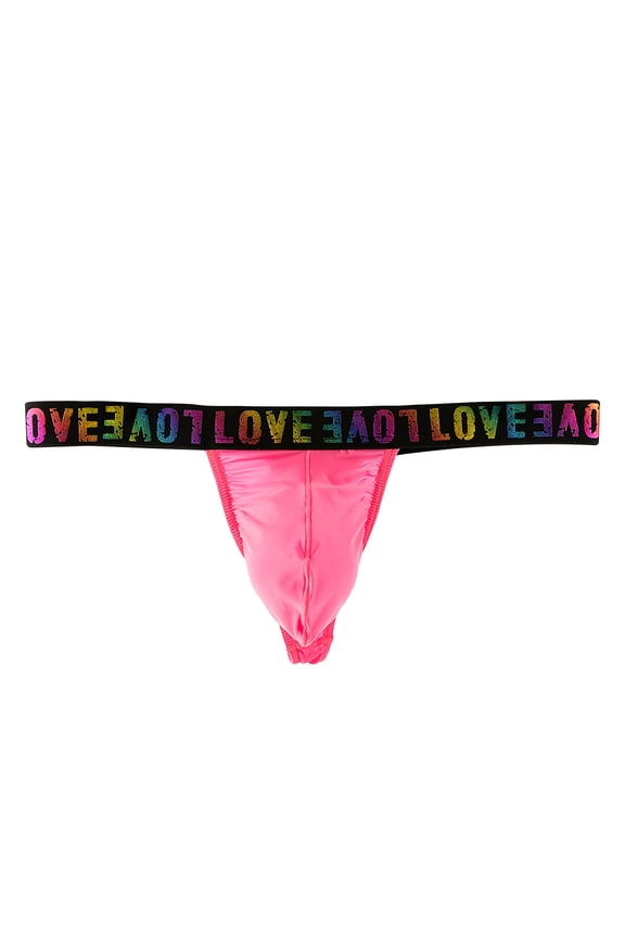 Mens Thong Jockstrap Underwear Valentine's Day Casual Fashion Solid Sexy Underwear Thong Buttock Lift Breathable Briefs Pink