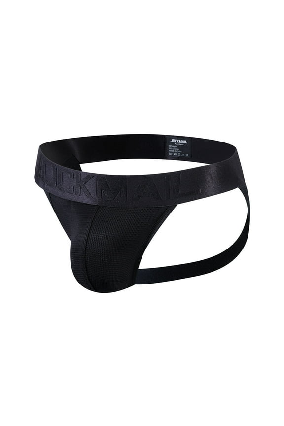 Mens Thong Jockstrap Underwear Valentine's Day 2025 Casual Fashion Solid Sexy Underwear Thong Buttock Lift Breathable Briefs Black