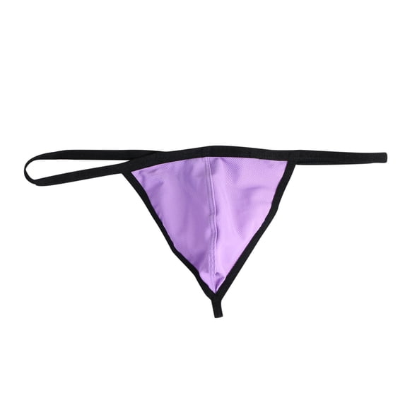 Odeerbi Mens Thong Underwear 2025 Casual Solid Erogenous Low Waist Breathable Briefs Pants Purple