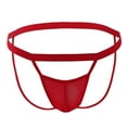 thumbnail image 1 of Odeerbi Mens Thong Underwear Sexy Transparent Tulle T-shaped Perspective Low-waist Hollow Seamless Mesh Briefs Black, 1 of 8