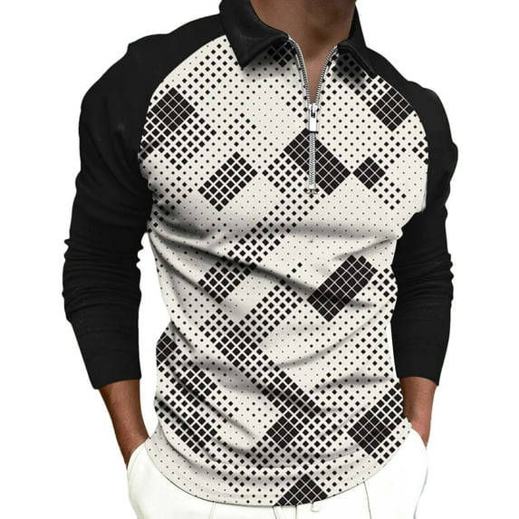 Odeerbi Mens Tops Shirts Blouses Dressy 2025 Casual Long Sleeve Shirts Collar Shirt Printed Turndown Collar Beige