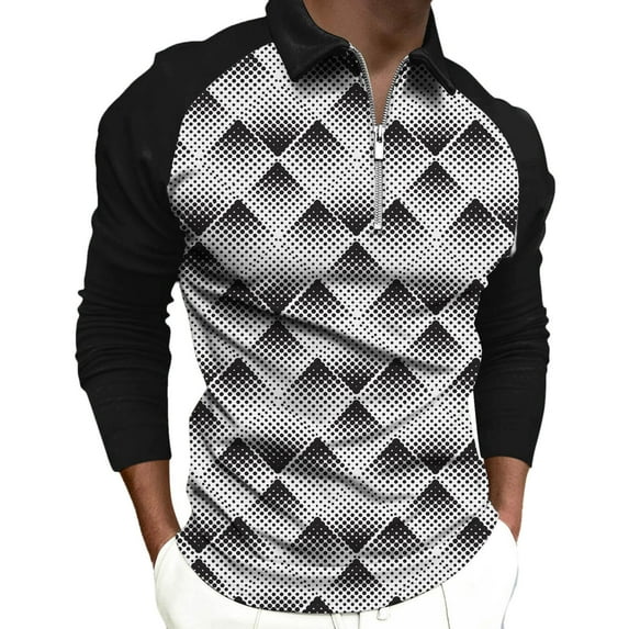 Odeerbi Mens Tops Shirts Blouses Dressy 2025 Casual Long Sleeve Shirts Collar Shirt Printed Turndown Collar Gray