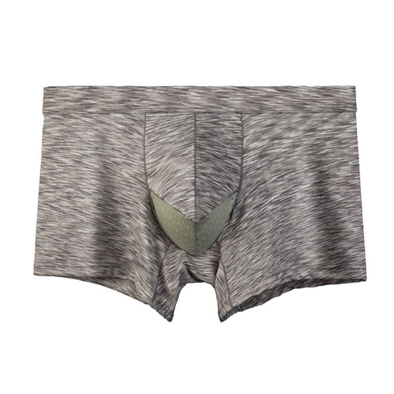 Odeerbi Mens Underwear Seamless Boxer Briefs 2025 Casual Solid Breathable Erogenous Hip Lift Body Sculpting Pants Gray