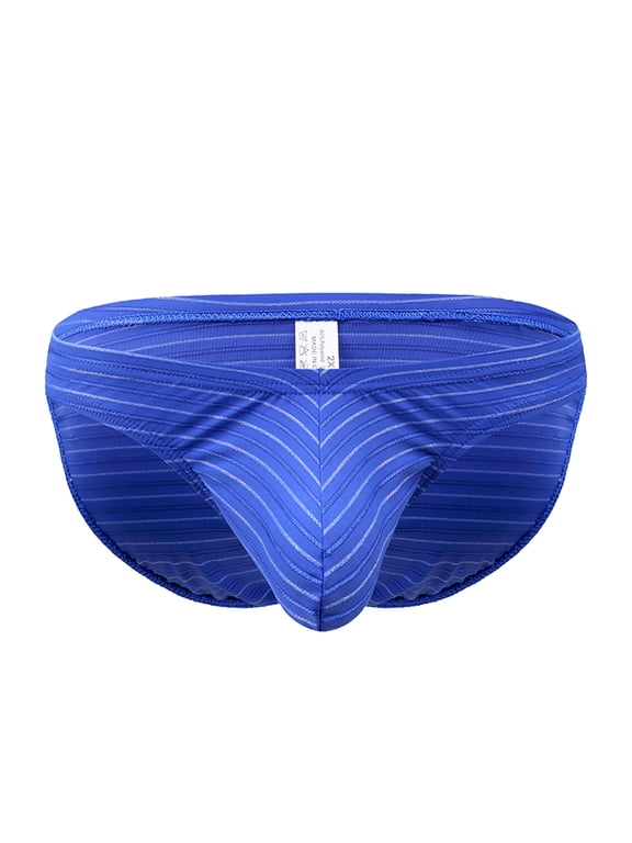 Mens Underwear Seamless Thongs Briefs Casual Striped Breathable Low Waist Body Sculpting Erogenous Hot Pants