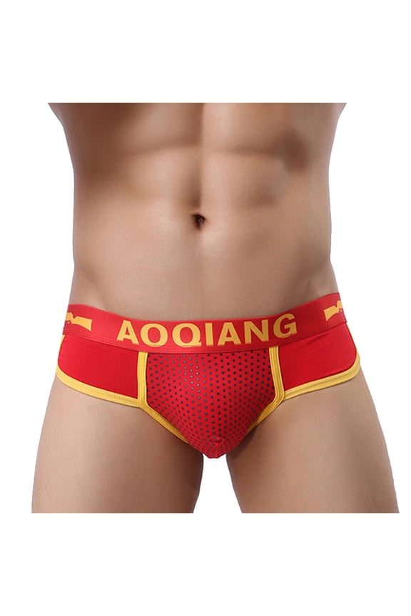 Mens Underwear Seamless Thongs Briefs 2025 Fashion Boxer Shorts Soft Cotton Bulge Pouch Underpants Red