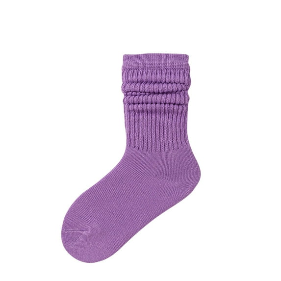 Odeerbi Mid-Calf Cotton Socks for Kids Boys Girls Cute Soft Crew Socks Newborn Children's Solid Color Socks Baby Socks