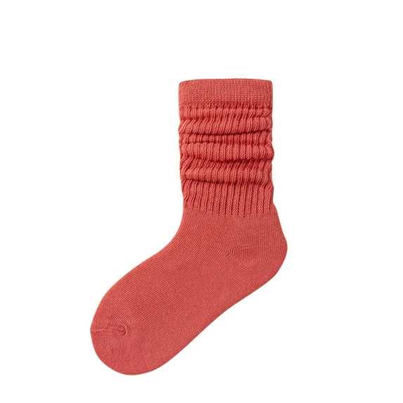 Odeerbi Mid-Calf Cotton Socks for Kids Boys Girls Cute Soft Crew Socks Newborn Children's Solid Color Socks Baby Socks