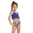 thumbnail image 1 of Odeerbi Mommy and Me Swimsuits Parent-Child Ruffles Split Two Piece Swimwear High Waist Top Tie Bikini Set Girls, 1 of 7