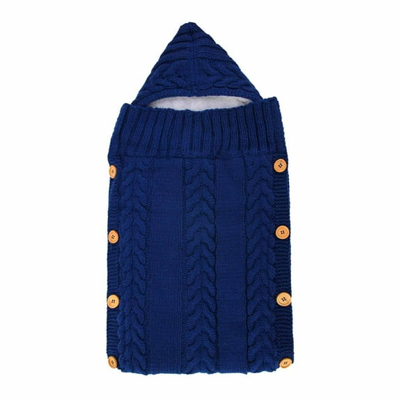 Odeerbi Blanket-Wrapped Plus Velvet Sleeping Bag Thick Knitted Warm Woolen Stroller