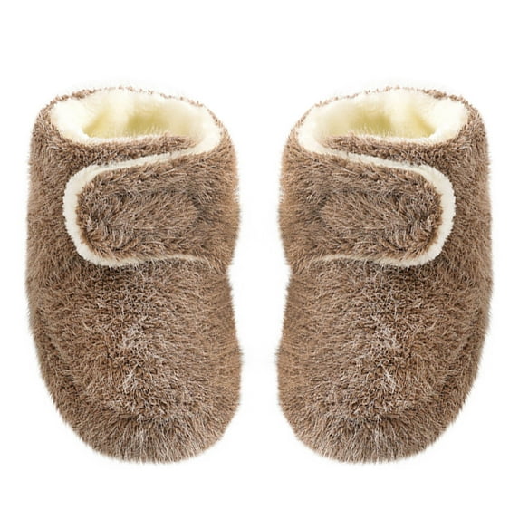 Odeerbi Non-Slip Fuzzy Slipper Socks for Baby Infant Boys Girls Prewalker Walking Shoes Cotton Thermal Socks Cozy Plush Socks Infant Kids Keep Warm Soft Indoor Shoes