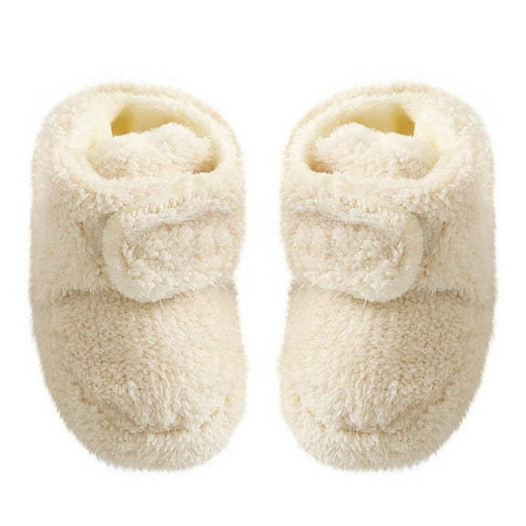 Odeerbi Non-Slip Fuzzy Slipper Socks for Baby Infant Boys Girls Prewalker Walking Shoes Cotton Thermal Socks Cozy Plush Socks Infant Kids Keep Warm Soft Indoor Shoes