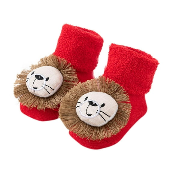 Odeerbi Non-Slip Slipper Socks for Baby Infant Boys Girls Cotton Prewalker Sock Walking Shoes Knitted Socks Woolen Hoop Middle Tube Floor Socks Cute Walking Socks
